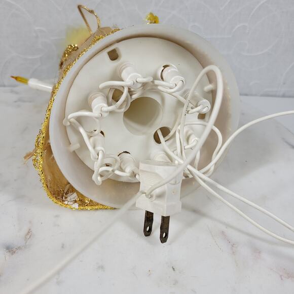 VTG‎ Angel ChristmasTree Topper 10" Gold Sparkle Plastic Vinyl Retro MCM Works - Picture 5 of 15